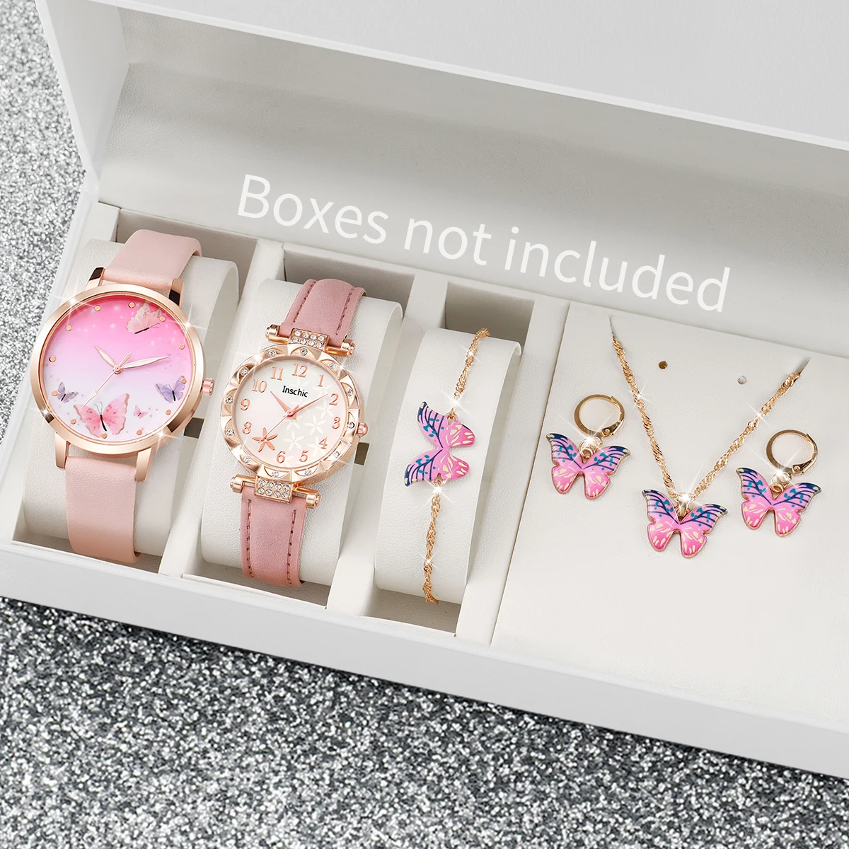 6PCS Fashion Butterfly Women Watches Leather Band Ladies Quartz Watch Jewelry Set Relogio Feminino Reloj Mujer(Without Box)
6PCS Fashion Butterfly Women Watches Leather Band Ladies Quartz Watch Jewelry Set Relogio Feminino Reloj Mujer(Without Box)