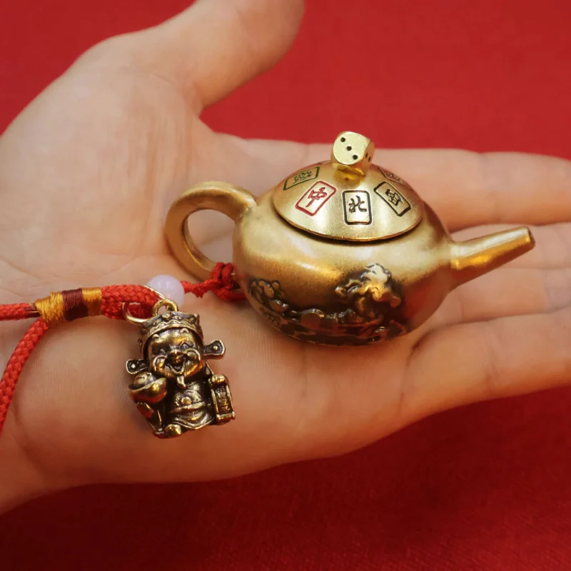 Brass Small Piece Hand Teapot Spin Mahjong Win Money Handle Hu Play Cards Fortune S
Brass Small Piece Hand Teapot Spin Mahjong Win Money Handle Hu Play Cards Fortune S
