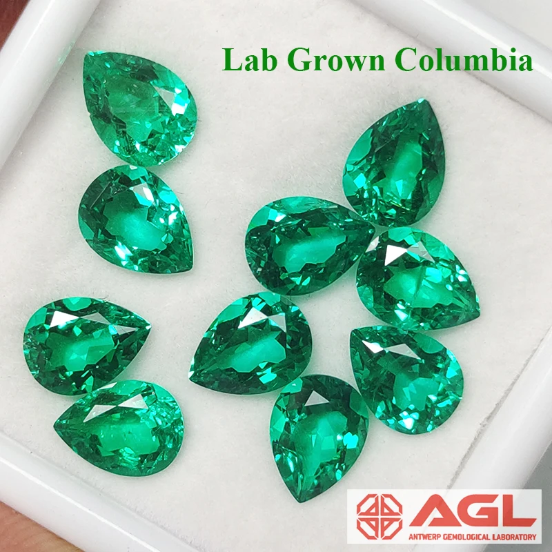 Price Per Capsule Lab Grown Columbia Emerald Pear Cut Gemstone Hydrothermal Hand-cut for Jewelry Making With AGL Certificate
Price Per Capsule Lab Grown Columbia Emerald Pear Cut Gemstone Hydrothermal Hand-cut for Jewelry Making With AGL Certificate