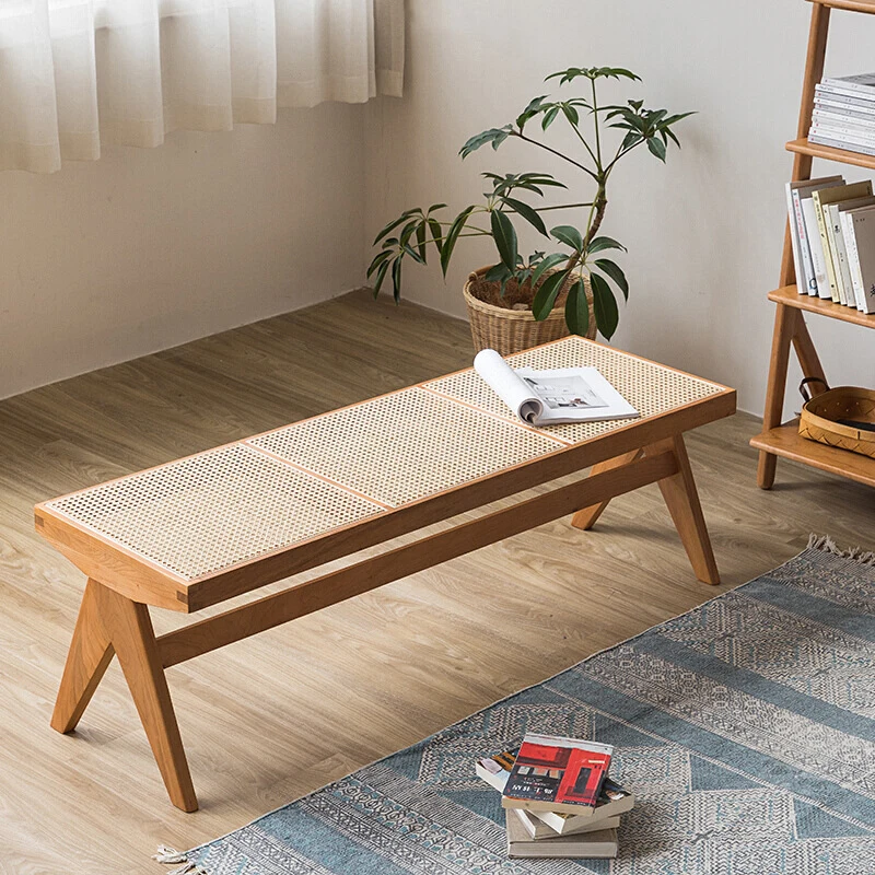 Long bench, rattan chair, Nordic solid wood, medieval homestay, hotel, home bed, tail stool, leisure rattan woven low stool
Long bench, rattan chair, Nordic solid wood, medieval homestay, hotel, home bed, tail stool, leisure rattan woven low stool