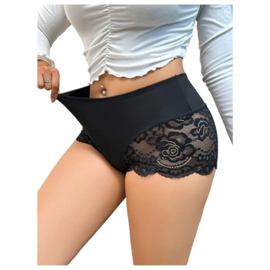 OYOANGLE Women's Plus Size Contrast Lace Boyshorts Mid Rise Tummy Control Panties Underwear
OYOANGLE Women's Plus Size Contrast Lace Boyshorts Mid Rise Tummy Control Panties Underwear