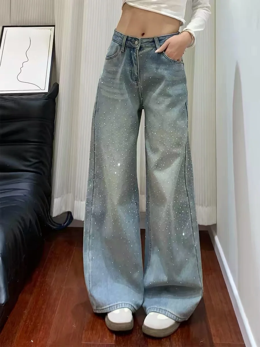 American High Street Rhinestone Denim Pants Women Summer New Style All over the Star Wide Leg Pants Draping Loose Fit plu...
American High Street Rhinestone Denim Pants Women Summer New Style All over the Star Wide Leg Pants Draping Loose Fit plu...