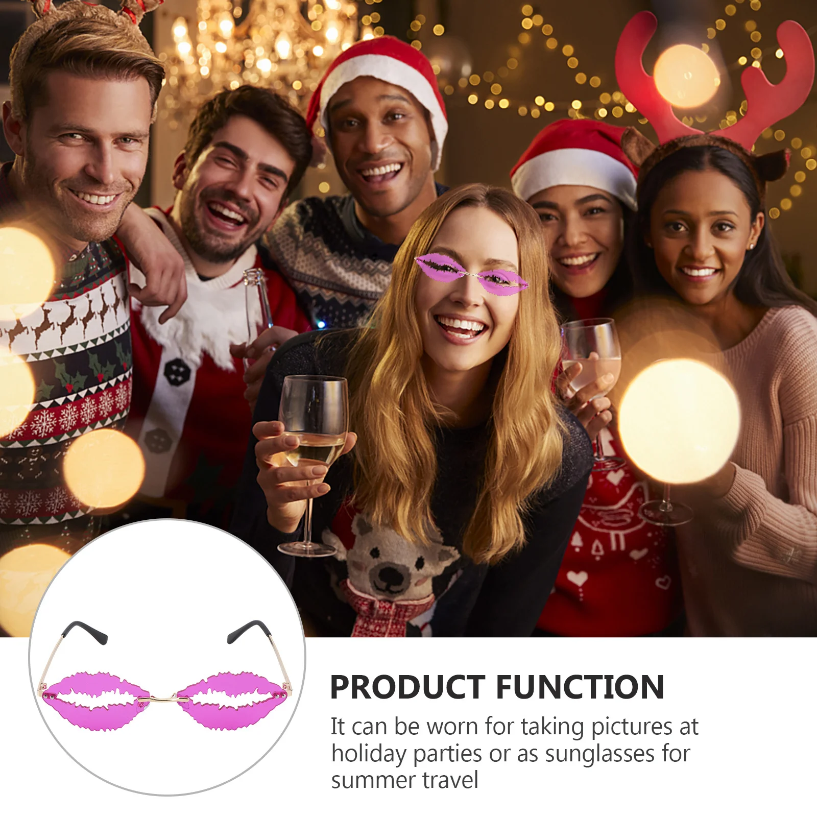 Lip Shaped Sunglasses Creative Frameless Funny Eyewear Stylish Party Decor Gift for Women Summer Travel Photo Prop
Lip Shaped Sunglasses Creative Frameless Funny Eyewear Stylish Party Decor Gift for Women Summer Travel Photo Prop