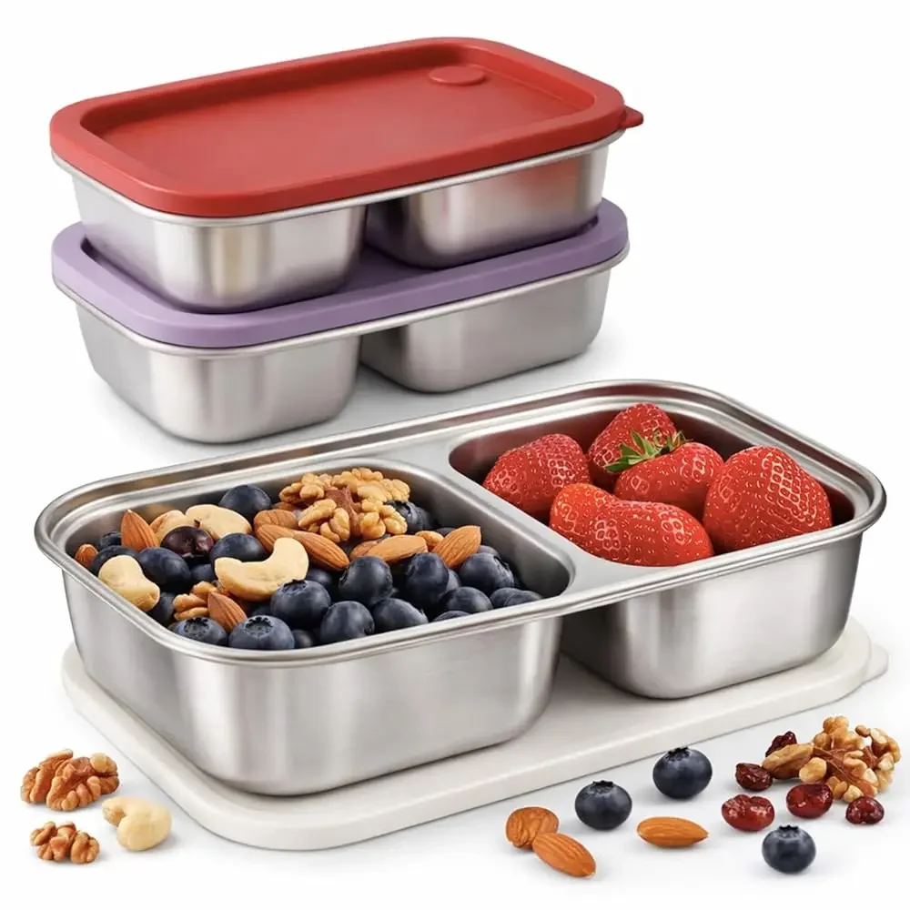 3 Pack Stainless Steel Snack Containers – Leakproof, Divided, BPA-Free Food Storage Box Set, Stainless Steel Food Containers
3 Pack Stainless Steel Snack Containers – Leakproof, Divided, BPA-Free Food Storage Box Set, Stainless Steel Food Containers