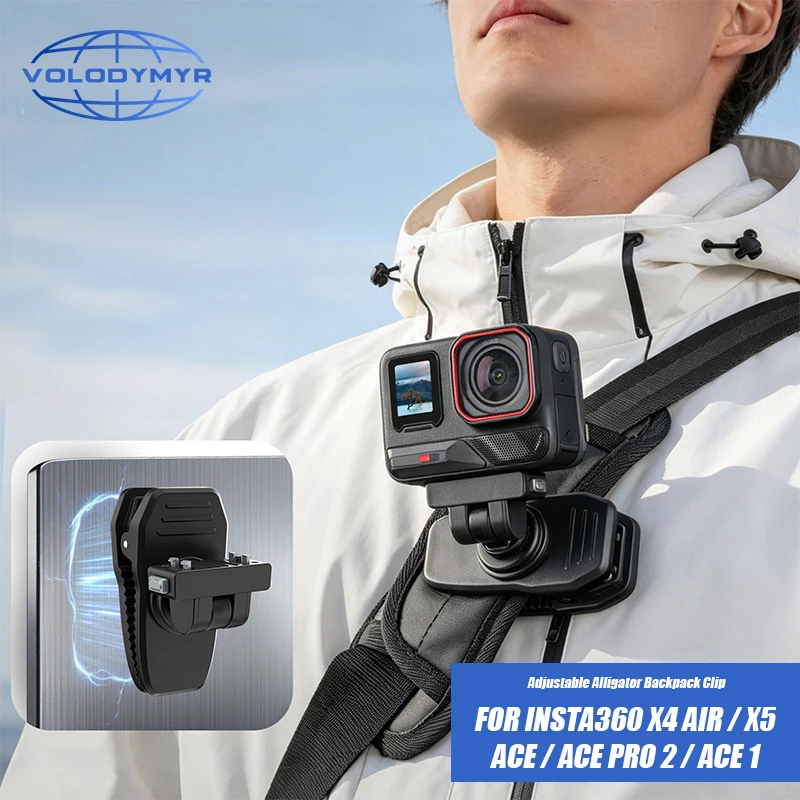 VOLODYMYR Insta360 X4 Air/x5/ace/ace Pro2/1 Magnetic Backpack Clip Crocodile for Helmet Motorcycle Action Camera Accessories
VOLODYMYR Insta360 X4 Air/x5/ace/ace Pro2/1 Magnetic Backpack Clip Crocodile for Helmet Motorcycle Action Camera Accessories