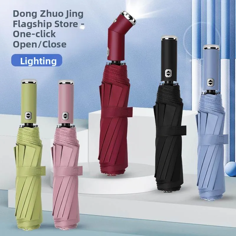 Automatic Three-umbrella Rotatable LED Flashlight Rain Umbrella Business Wind-resistant Foldable Sunny Rain Umbrella Gift
Automatic Three-umbrella Rotatable LED Flashlight Rain Umbrella Business Wind-resistant Foldable Sunny Rain Umbrella Gift