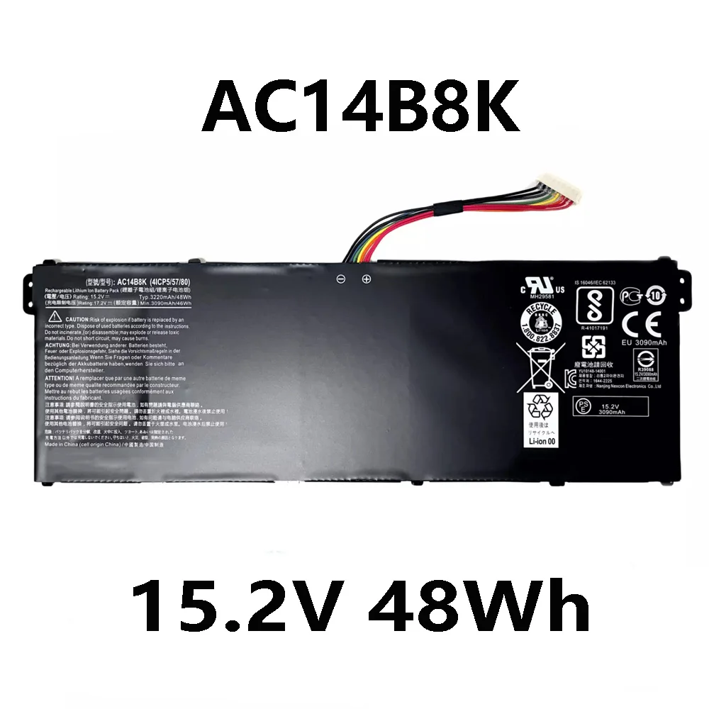 AC14B8K 15.2V 48Wh Laptop Battery For Acer Aspire CB3-111 V3-371 V3-111P V5-122 E3-111 ES1-111 E5-771 R3-131T R7-371T series
AC14B8K 15.2V 48Wh Laptop Battery For Acer Aspire CB3-111 V3-371 V3-111P V5-122 E3-111 ES1-111 E5-771 R3-131T R7-371T series