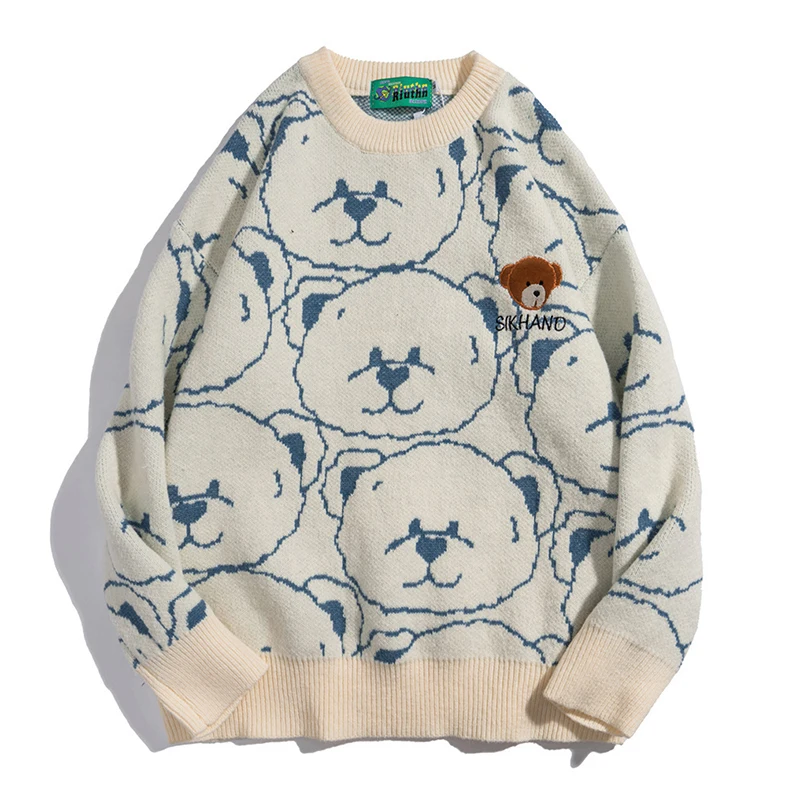 Autumn Mens Knitted Jumper Sweaters Cute Bear Pattern Warm Pullovers 2025 Streetwear Harajuku Casual Loose Fit Knitwear Clothing
Autumn Mens Knitted Jumper Sweaters Cute Bear Pattern Warm Pullovers 2025 Streetwear Harajuku Casual Loose Fit Knitwear Clothing