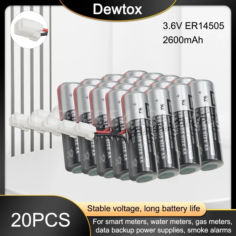 20PCS Brand New EEMB ER14505 AA 3.6V 2400mAh Lithium Battery Batteries with Plug
20PCS Brand New EEMB ER14505 AA 3.6V 2400mAh Lithium Battery Batteries with Plug