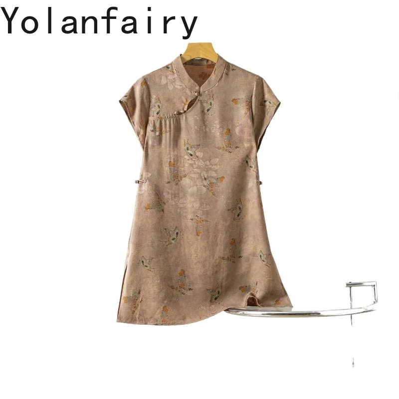 YOLANFAIRY 100% Real Mulberry Silk Red Watered Gauze Shirts for Women Luxury 2026 Summer Blouse Elegant Top Mid-length Shirt
YOLANFAIRY 100% Real Mulberry Silk Red Watered Gauze Shirts for Women Luxury 2026 Summer Blouse Elegant Top Mid-length Shirt