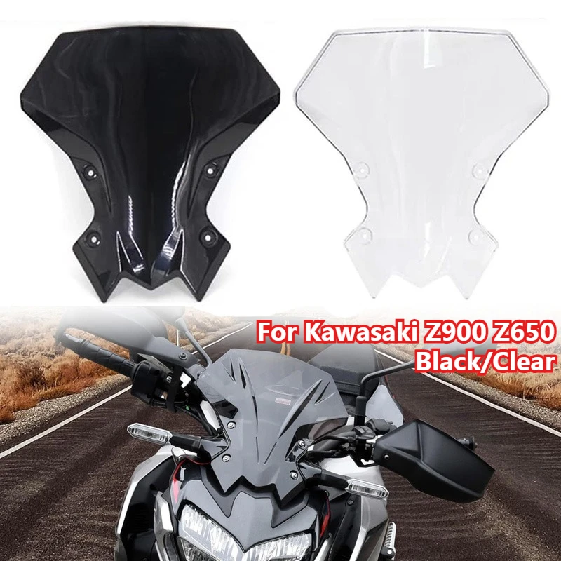 Motorcycle Black/Transparent Windshield Airflow Windscreen Wind Deflector For Kawasaki Z900 2020-2023 Z650 2021-2023 Accessories 
Motorcycle Black/Transparent Windshield Airflow Windscreen Wind Deflector For Kawasaki Z900 2020-2023 Z650 2021-2023 Accessories