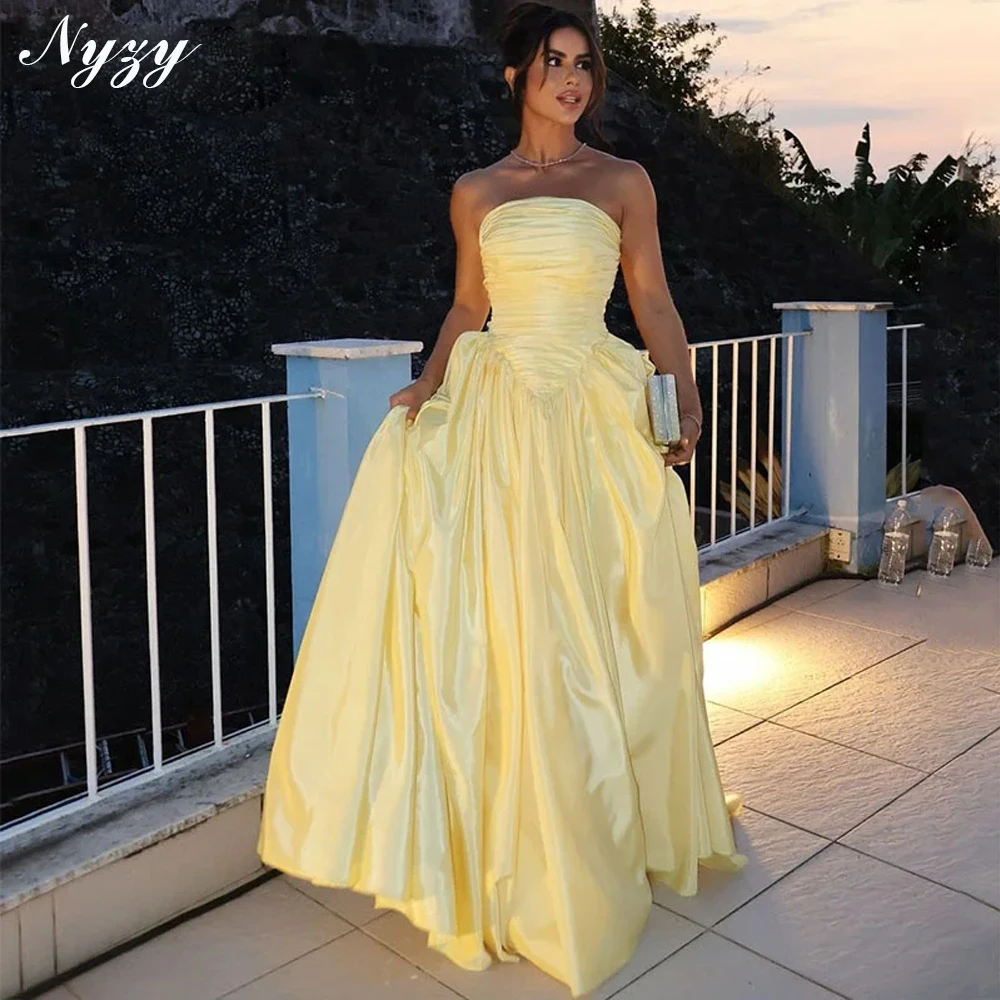 NYZY P314 Customized Taffeta Strapless Princess Evening Dresses Yellow Party Prom Gowns Long 2025
NYZY P314 Customized Taffeta Strapless Princess Evening Dresses Yellow Party Prom Gowns Long 2025