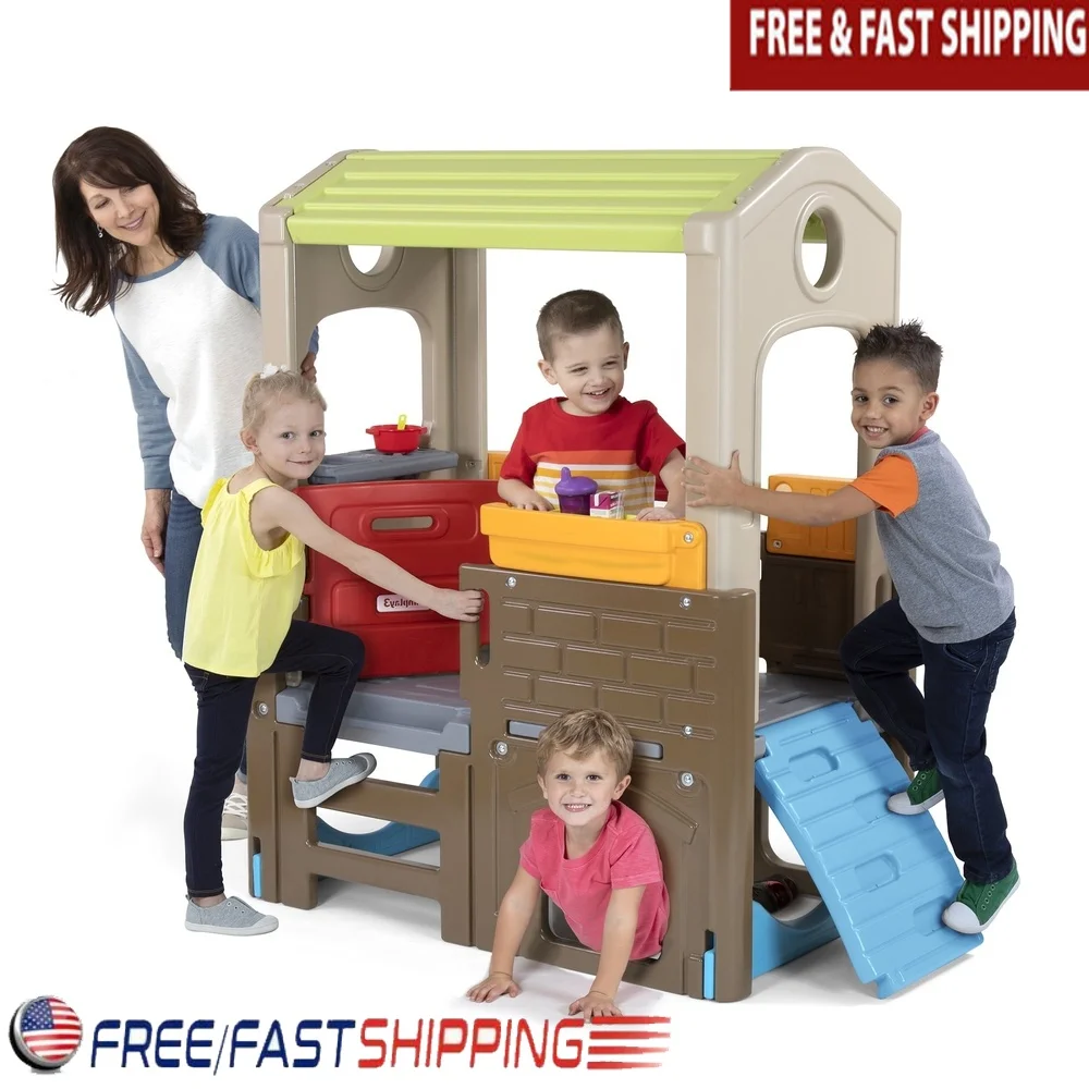Young Explorers Indoor Outdoor Discovery Playhouse Climber Toddler Playset with Kitchen Art Board Crawling Space and Dual Doors
Young Explorers Indoor Outdoor Discovery Playhouse Climber Toddler Playset with Kitchen Art Board Crawling Space and Dual Doors