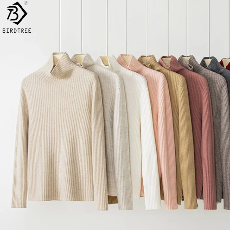 Birdtree, вязаный однотонный свитер из 100% овечьей шерсти, женский пуловер с высоким воротником и длинными рукавами, осень-зима 202, рубашка T59429JF
Birdtree, вязаный однотонный свитер из 100% овечьей шерсти, женский пуловер с высоким воротником и длинными рукавами, осень-зима 202, рубашка T59429JF