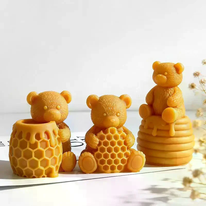 DIY Honeypot Bear Aroma Candle Silicone Mold Bee Honey Gypsum Form Resin Ornaments Mould Handmade Soap Candle Making Supplies
DIY Honeypot Bear Aroma Candle Silicone Mold Bee Honey Gypsum Form Resin Ornaments Mould Handmade Soap Candle Making Supplies