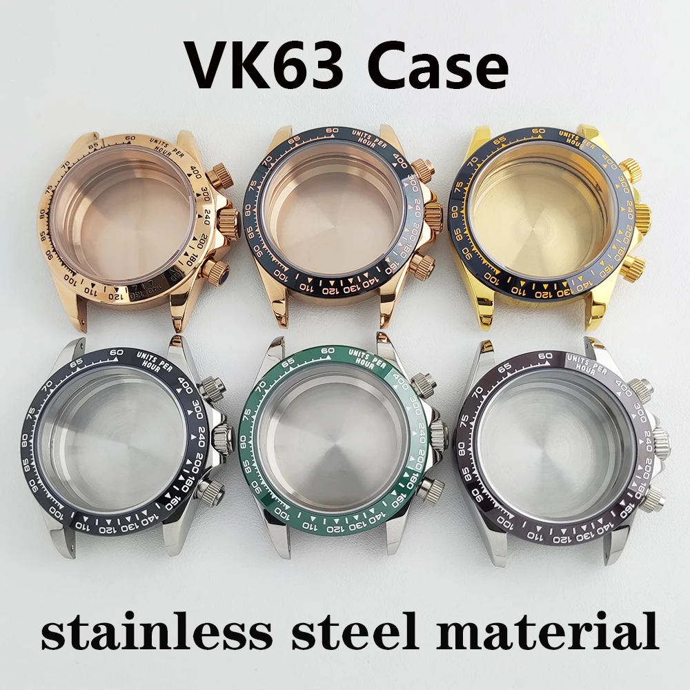 39mm VK63 case Watch case men's chronograph quartz watch suitable for VK63 movement watch accessories
39mm VK63 case Watch case men's chronograph quartz watch suitable for VK63 movement watch accessories