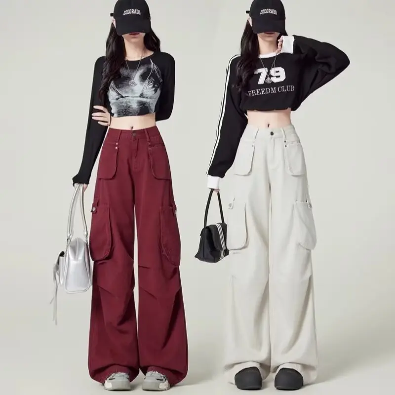 Женские осенние свободные джинсовые рабочие брюки с широкими штанинами и высокой талией Port Noir, с несколькими карманами, красным красителем (ангора в американском стиле)
Женские осенние свободные джинсовые рабочие брюки с широкими штанинами и высокой талией Port Noir, с несколькими карманами, красным красителем (ангора в американском стиле)