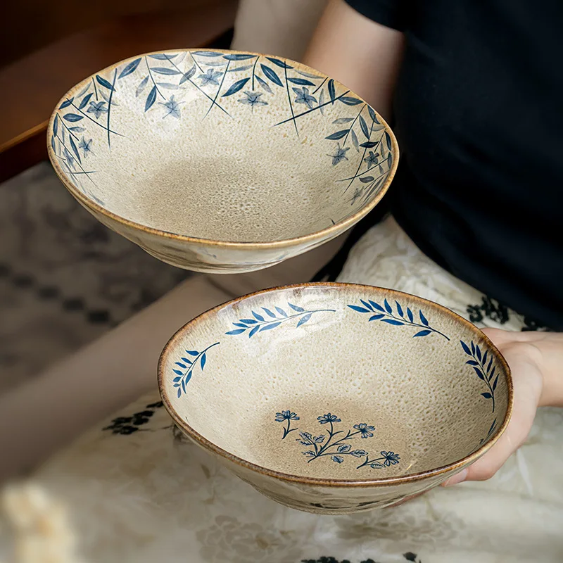 High Beauty Salad Bowl 7.5-inch Shaped Lotus Leaf Bowl Ceramic Noodle Bowls Retro Personalized Deep Plates Simple Flower Pattern
High Beauty Salad Bowl 7.5-inch Shaped Lotus Leaf Bowl Ceramic Noodle Bowls Retro Personalized Deep Plates Simple Flower Pattern
