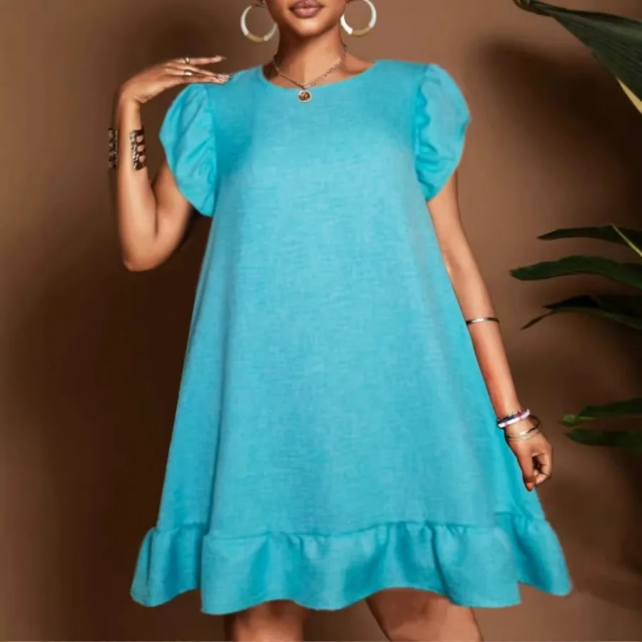 【New style】2026 - bubble sleeves pure color fashion dress women's - European and American dress
【New style】2026 - bubble sleeves pure color fashion dress women's - European and American dress