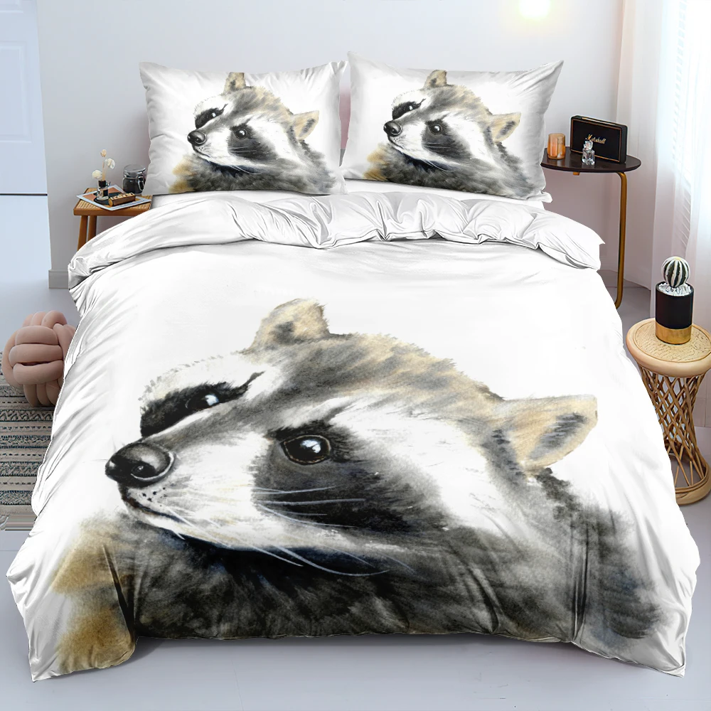3D Ink Painting Cute Raccoon Linens Bed White Comforter Cover Set Twin Queen King Size 265x230cm Bedding Set Soft Home Textile
3D Ink Painting Cute Raccoon Linens Bed White Comforter Cover Set Twin Queen King Size 265x230cm Bedding Set Soft Home Textile