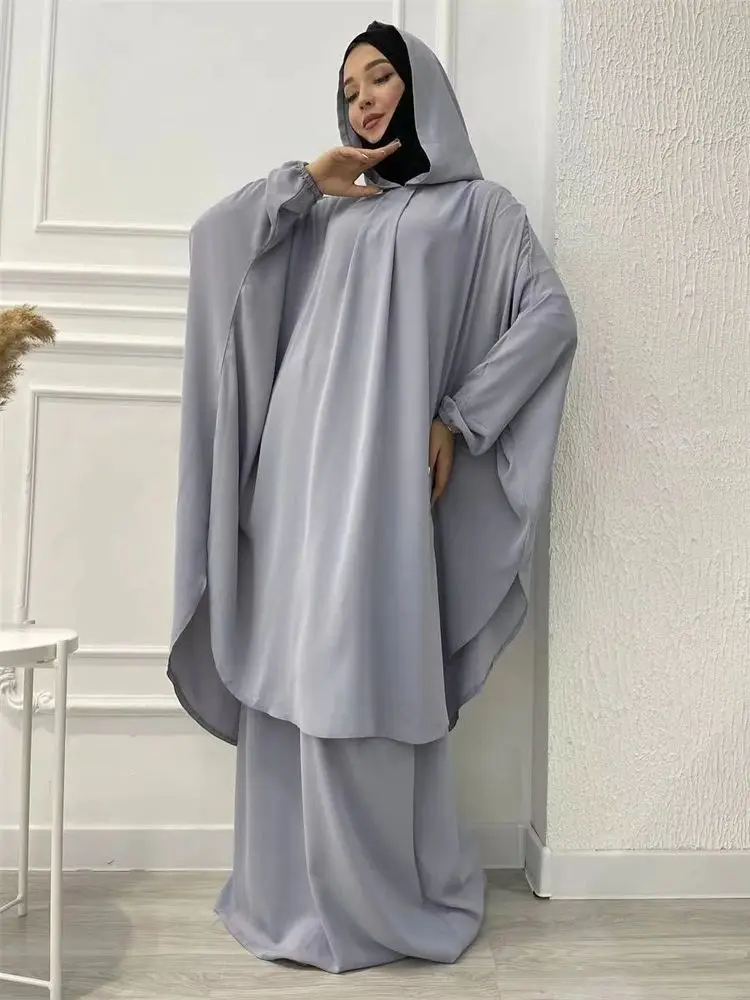 Ramadan Eid Outfit Jilbabs 2 Piece Abaya Set Modest Muslim Khimar Prayer Clothes Women Dress Ensemble Femme Musulmane Kaftan
Ramadan Eid Outfit Jilbabs 2 Piece Abaya Set Modest Muslim Khimar Prayer Clothes Women Dress Ensemble Femme Musulmane Kaftan