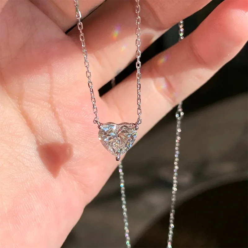 14k white Gold 1.5ct CVD HPHT Lab Grown Diamond Heart Cut Pendant Necklace 18inch in Solid Gold Wedding Necklace For Woman
14k white Gold 1.5ct CVD HPHT Lab Grown Diamond Heart Cut Pendant Necklace 18inch in Solid Gold Wedding Necklace For Woman
