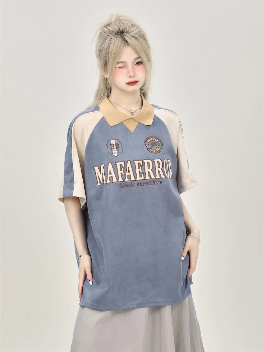 Sense Of Design Large Size T-Shirt Letter Print Polo Collar Casual Loose Cotton Hip Hop Mosaic Contrast T Shirt Summer Tops Tees
Sense Of Design Large Size T-Shirt Letter Print Polo Collar Casual Loose Cotton Hip Hop Mosaic Contrast T Shirt Summer Tops Tees