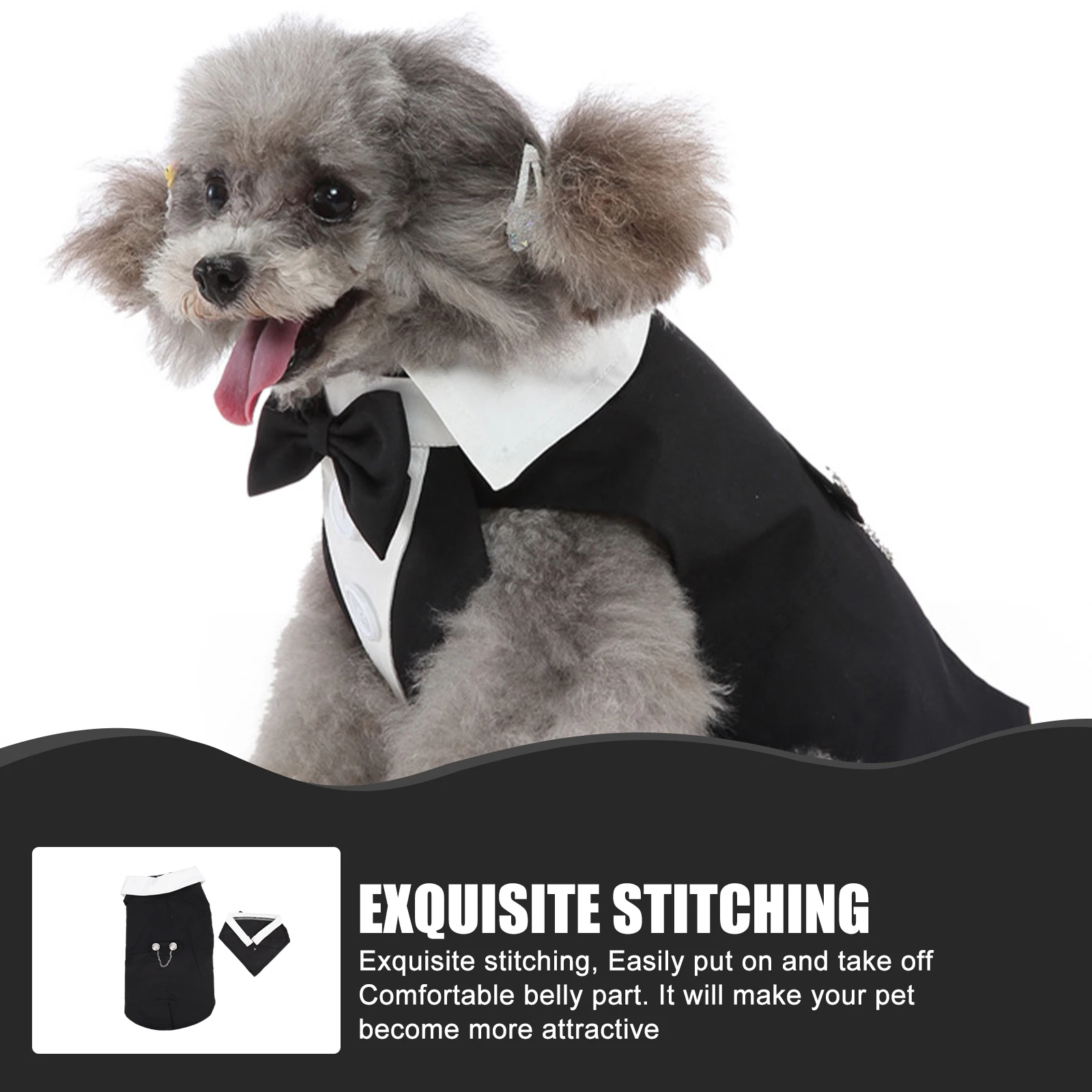 Pet Tuxedo Suit Bow Tie Dog Clothes Large Size Adjustable Stitch Costume Formal Wear Wedding Party Elegant Outfit Dog Jacket
Pet Tuxedo Suit Bow Tie Dog Clothes Large Size Adjustable Stitch Costume Formal Wear Wedding Party Elegant Outfit Dog Jacket