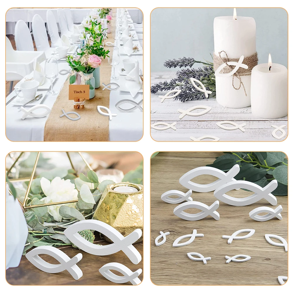66pcs White Wooden Decorative Fish Set 6 Large 60 Small Hollow Wood Adornment Home Mini Model Creative Figurine
66pcs White Wooden Decorative Fish Set 6 Large 60 Small Hollow Wood Adornment Home Mini Model Creative Figurine