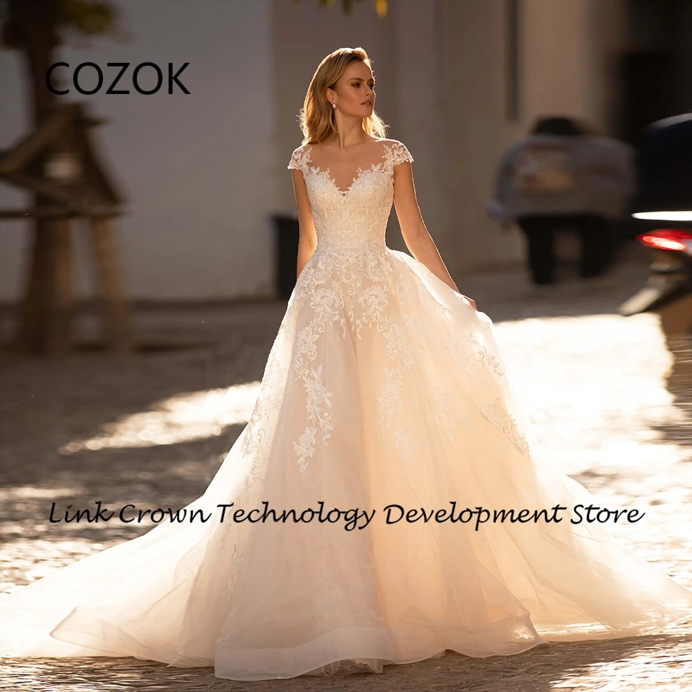COZOK Champagne Wedding Dresses with Lace 2024 Summer Strapless Bridal Gowns for Women New Sleeveless Vestidos De Novia
COZOK Champagne Wedding Dresses with Lace 2024 Summer Strapless Bridal Gowns for Women New Sleeveless Vestidos De Novia