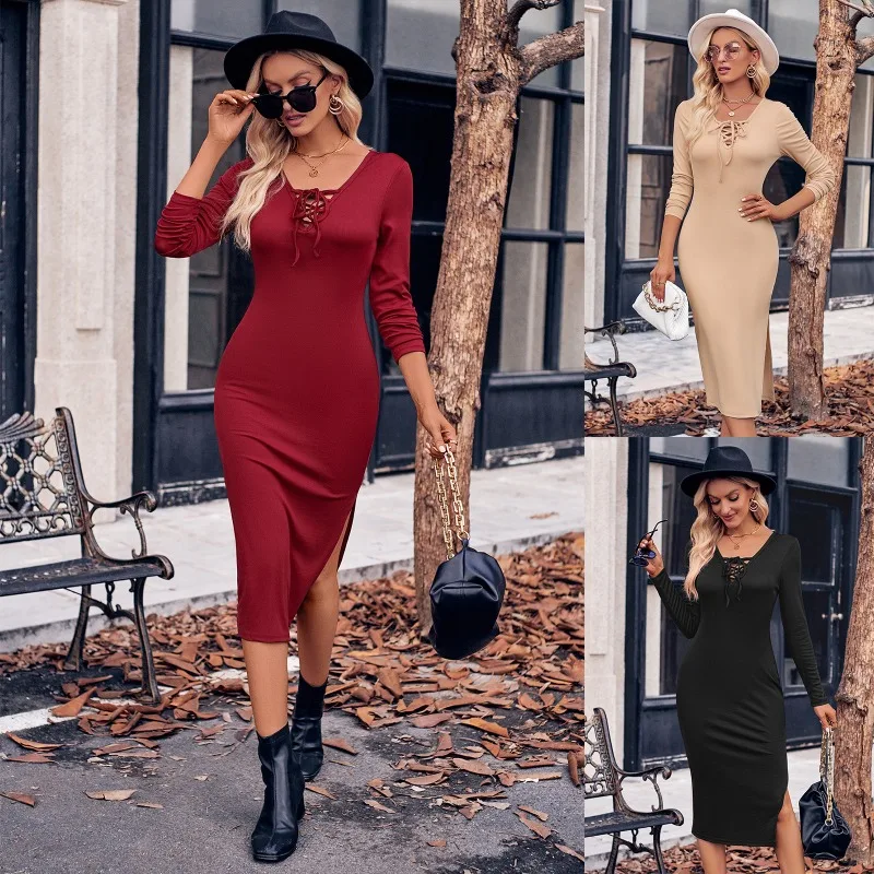 2023 Autumn/Winter New Casual Women's Fashion Solid Collar Strap Sexy Knitted Dress Maxi Dresses for Women Fashion Casual Dreses
2023 Autumn/Winter New Casual Women's Fashion Solid Collar Strap Sexy Knitted Dress Maxi Dresses for Women Fashion Casual Dreses