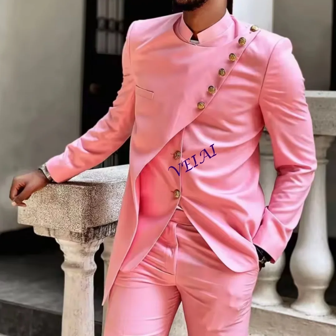 Новый индивидуальный мужской костюм-двойка (пиджак и брюки) розового цвета, элегантный, формальный, приталенный крой
Новый индивидуальный мужской костюм-двойка (пиджак и брюки) розового цвета, элегантный, формальный, приталенный крой