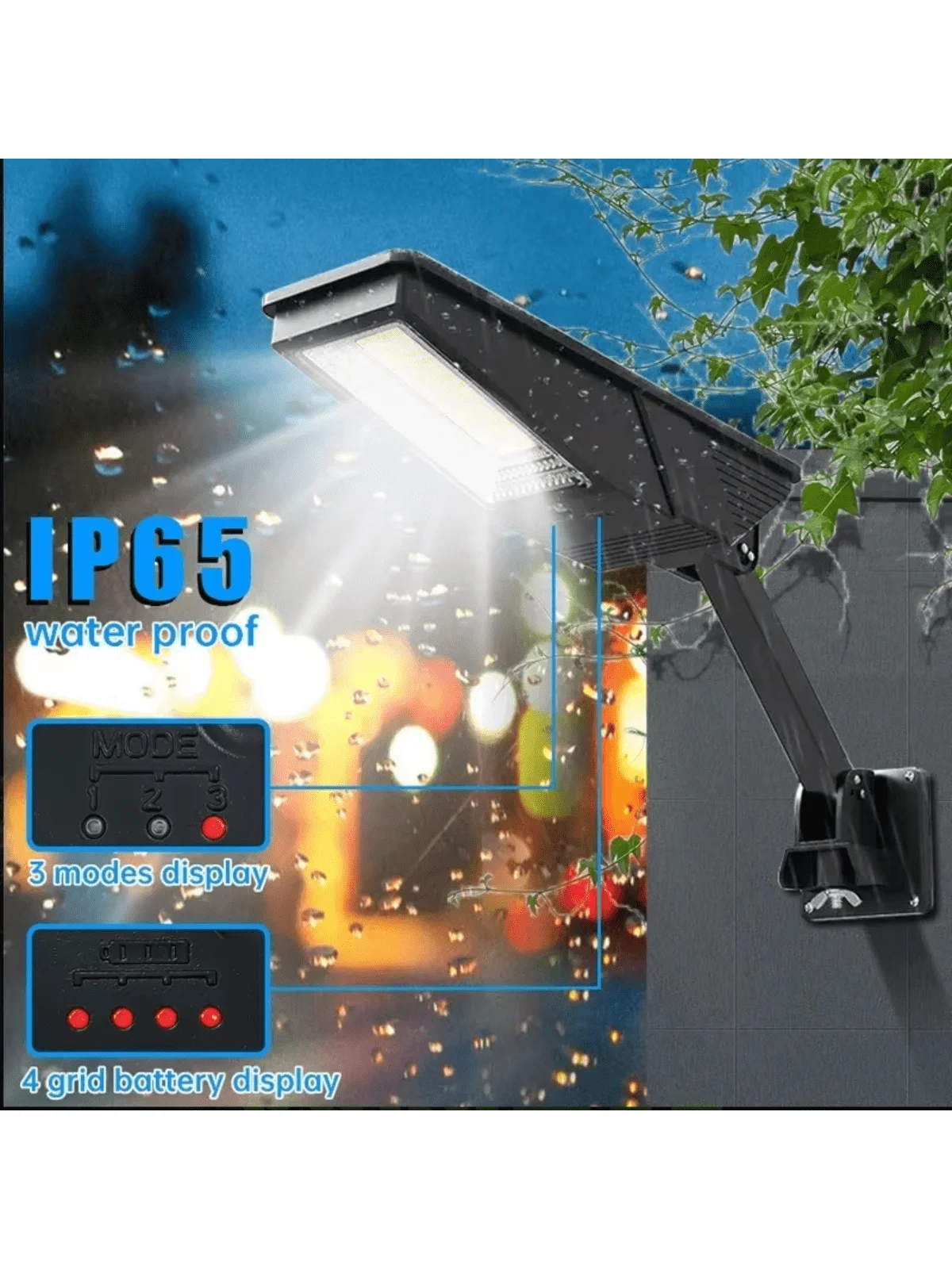 98-светодиодный солнечный уличный фонарь с дистанционным управлением и датчиком движения | IP65 Водонепроницаемый 3-режимный для сада/подъездной дороги | Автоматическое включение/выключение без проводки, безопасность La
98-светодиодный солнечный уличный фонарь с дистанционным управлением и датчиком движения | IP65 Водонепроницаемый 3-режимный для сада/подъездной дороги | Автоматическое включение/выключение без проводки, безопасность La