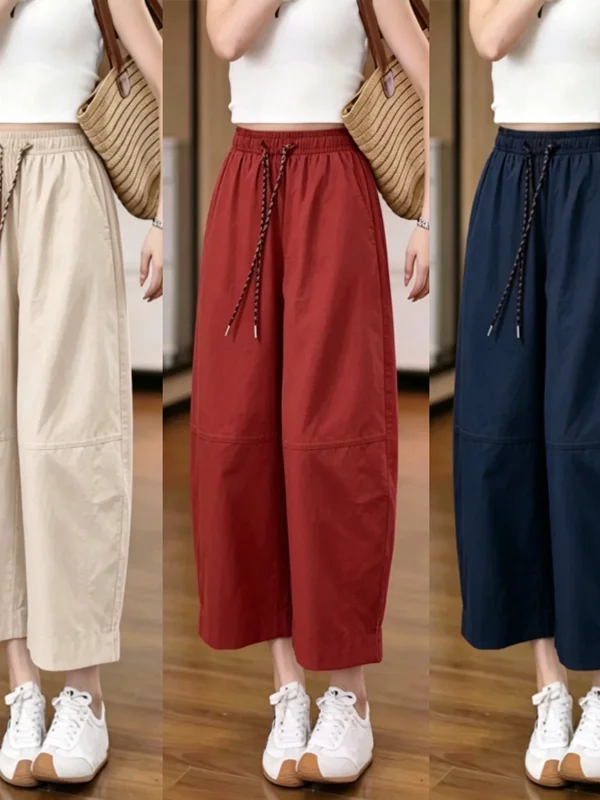 Summer New Style Ice Silk Anti-Wrinkle Lightweight Casual Pants High Waist Loose Fit Women's Bowed Knife Pants Trendy
Summer New Style Ice Silk Anti-Wrinkle Lightweight Casual Pants High Waist Loose Fit Women's Bowed Knife Pants Trendy