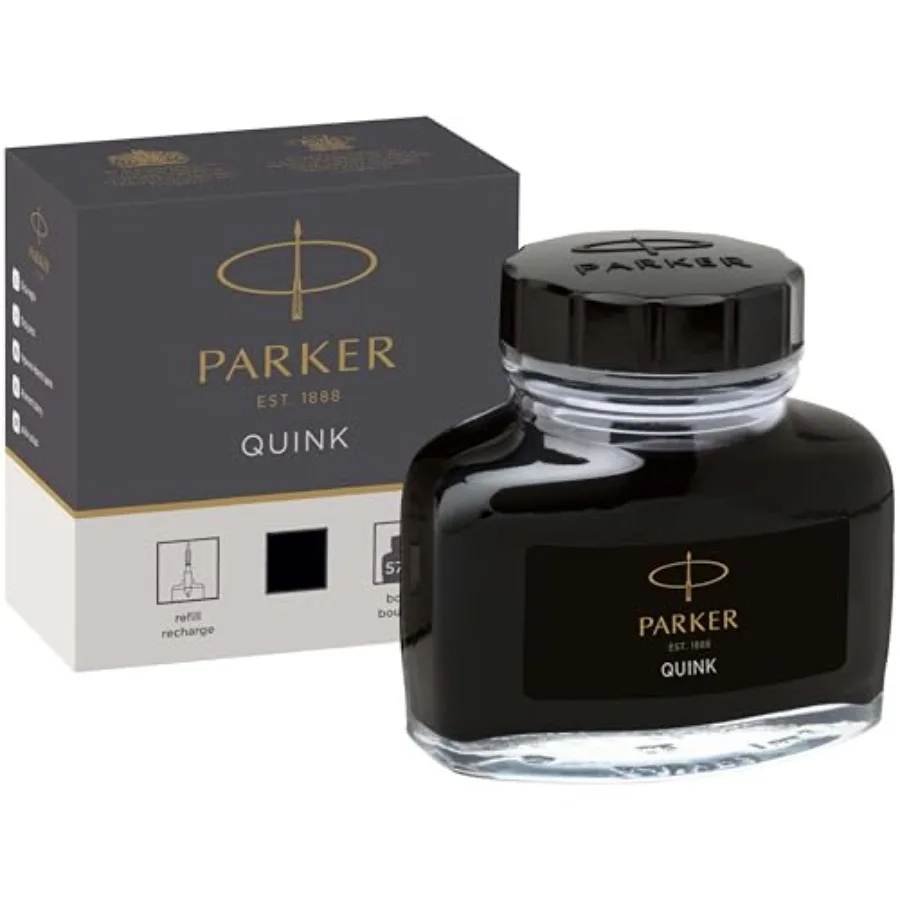 Fountain Pen Ink Bottle, Black QUINK Ink, 57 ml Fountain Pen Refill
Fountain Pen Ink Bottle, Black QUINK Ink, 57 ml Fountain Pen Refill