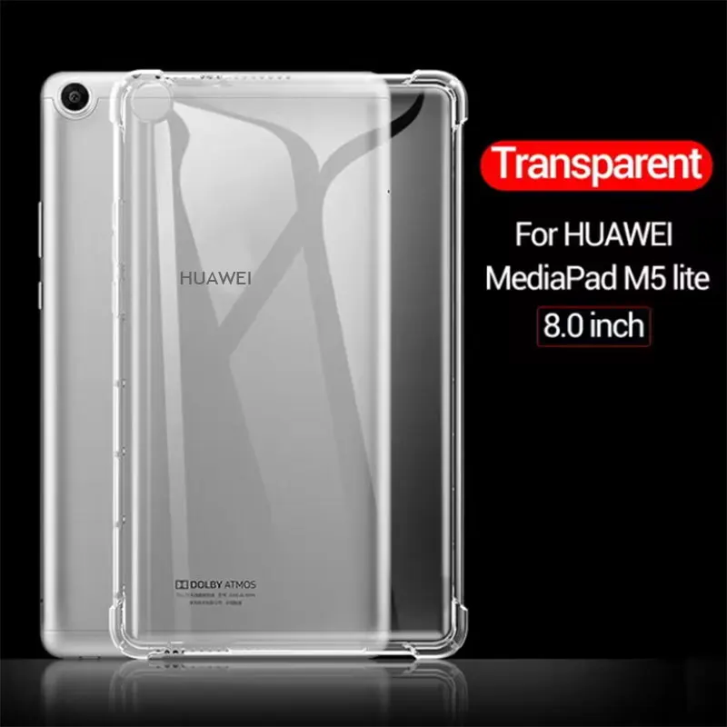Airbag Cover For Huawei MediaPad M5 Lite 8.0" 2019 JDN2-L09 Transparent Shockproof TPU Silicone Tablet Case Flexible Anti-drop
Airbag Cover For Huawei MediaPad M5 Lite 8.0" 2019 JDN2-L09 Transparent Shockproof TPU Silicone Tablet Case Flexible Anti-drop