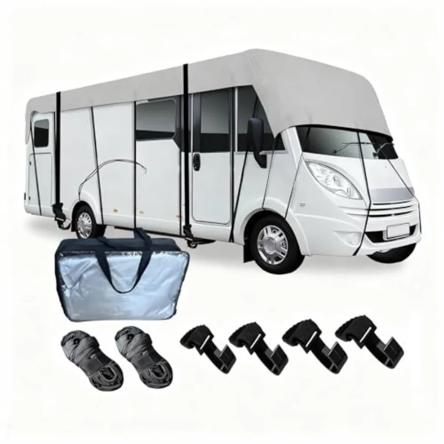 RV cover for roof only, 210D Oxford cloth, grey, wind/rain/snow proof with 2 extra straps, 3.3m/10.83ft wide
RV cover for roof only, 210D Oxford cloth, grey, wind/rain/snow proof with 2 extra straps, 3.3m/10.83ft wide