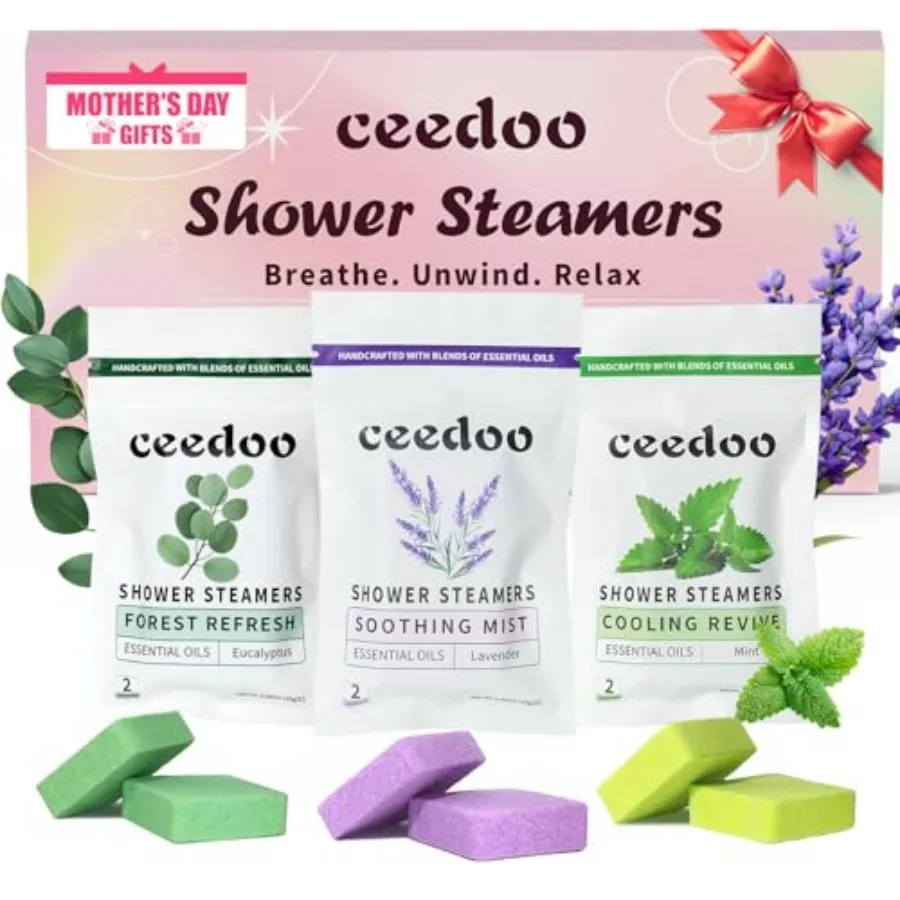 Shower Steamers Aromatherapy 6 Pack - Mother's Day for Teens and Adults, Birthday Gifts for Women - Natural Essential Oil Showe
Shower Steamers Aromatherapy 6 Pack - Mother's Day for Teens and Adults, Birthday Gifts for Women - Natural Essential Oil Showe