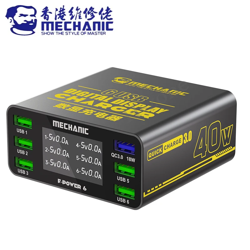 MECHANIC F-POWER 6 Smart Charge Поддержка быстрой зарядки с ЖК-дисплеем 40 Вт для IPhone HUAWEI XIAOMI SAMSUNG
MECHANIC F-POWER 6 Smart Charge Поддержка быстрой зарядки с ЖК-дисплеем 40 Вт для IPhone HUAWEI XIAOMI SAMSUNG