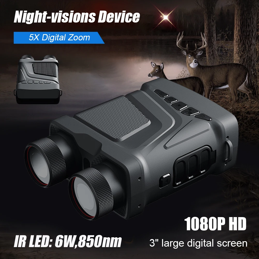 1080P HD Binoculars Night Vision Device 5X Digital Zoom Hunting Telescope With 3 Inch TFT Screen For Outdoor Hunting Scouting
1080P HD Binoculars Night Vision Device 5X Digital Zoom Hunting Telescope With 3 Inch TFT Screen For Outdoor Hunting Scouting