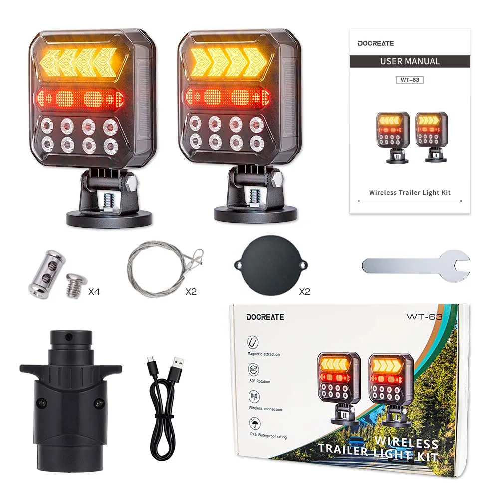 Universal Wireless Solar Magnetized Tail Light DC10V - 24V LED Brake Steering Reverse License Plate Light For RVs Yachts Trailer
Universal Wireless Solar Magnetized Tail Light DC10V - 24V LED Brake Steering Reverse License Plate Light For RVs Yachts Trailer