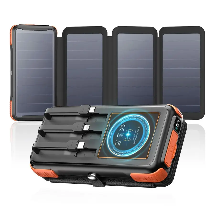 Solar Charger Power Bank with Builtin 3 Cables amp 4 Solar Panels, 20W Fast Charging Portable Phone Charger, USB C Outdoor Exter
Solar Charger Power Bank with Builtin 3 Cables amp 4 Solar Panels, 20W Fast Charging Portable Phone Charger, USB C Outdoor Exter
