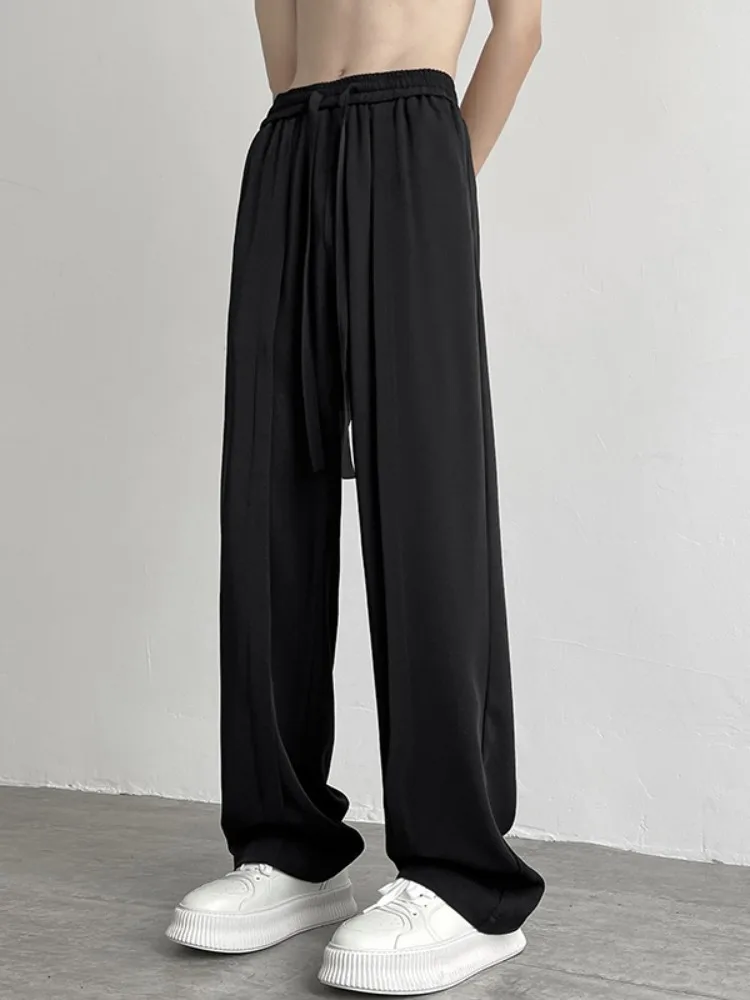Black Ice Silk Men's Summer Thin Loose Sport Pants Drape Wide Leg Straight Cut Casual Long Trousers Fashionable Loose Fit
Black Ice Silk Men's Summer Thin Loose Sport Pants Drape Wide Leg Straight Cut Casual Long Trousers Fashionable Loose Fit
