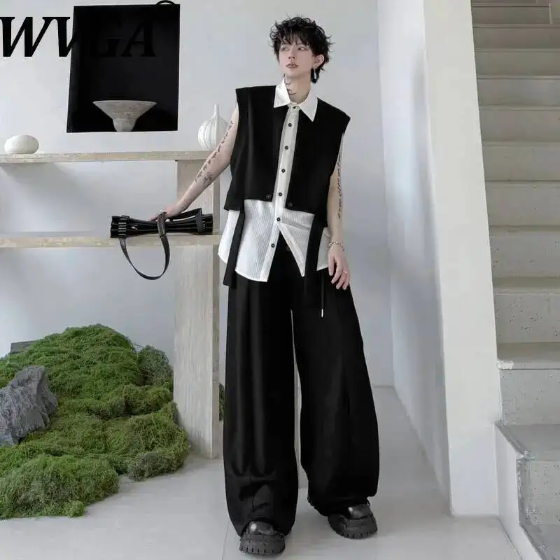 WVGA 2026 Summer New Men's Outfit Patchwork Color Block Trendy Fake Two Pieces Tank Tops Sleeveless Tops Casual Pants Ins W24372
WVGA 2026 Summer New Men's Outfit Patchwork Color Block Trendy Fake Two Pieces Tank Tops Sleeveless Tops Casual Pants Ins W24372