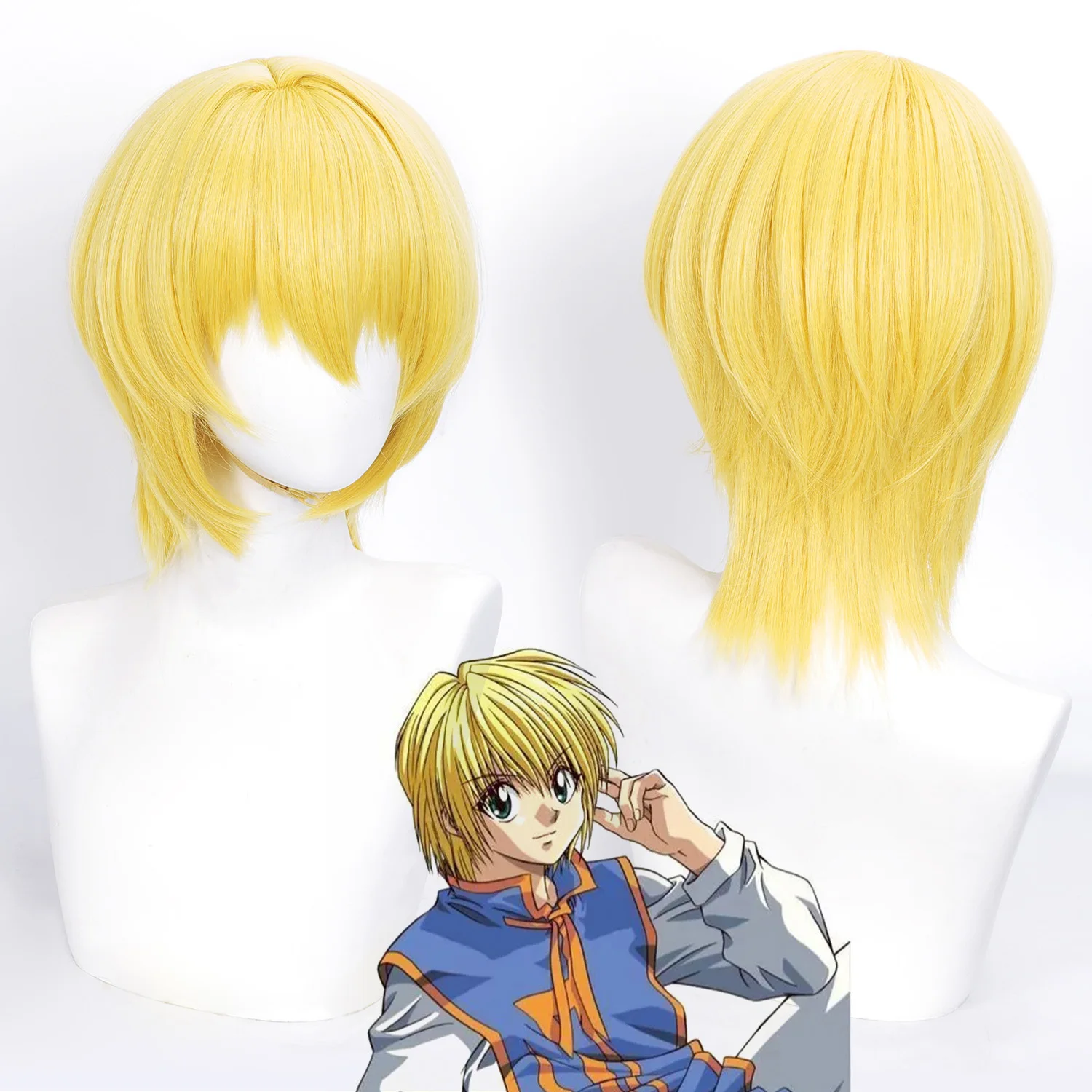 Парик для косплея Cos Kurapika, аниме-парик, короткий желтый синтетический парик с челкой, парик для косплея, аниме-парик для мужчин, повседневная школа
Парик для косплея Cos Kurapika, аниме-парик, короткий желтый синтетический парик с челкой, парик для косплея, аниме-парик для мужчин, повседневная школа