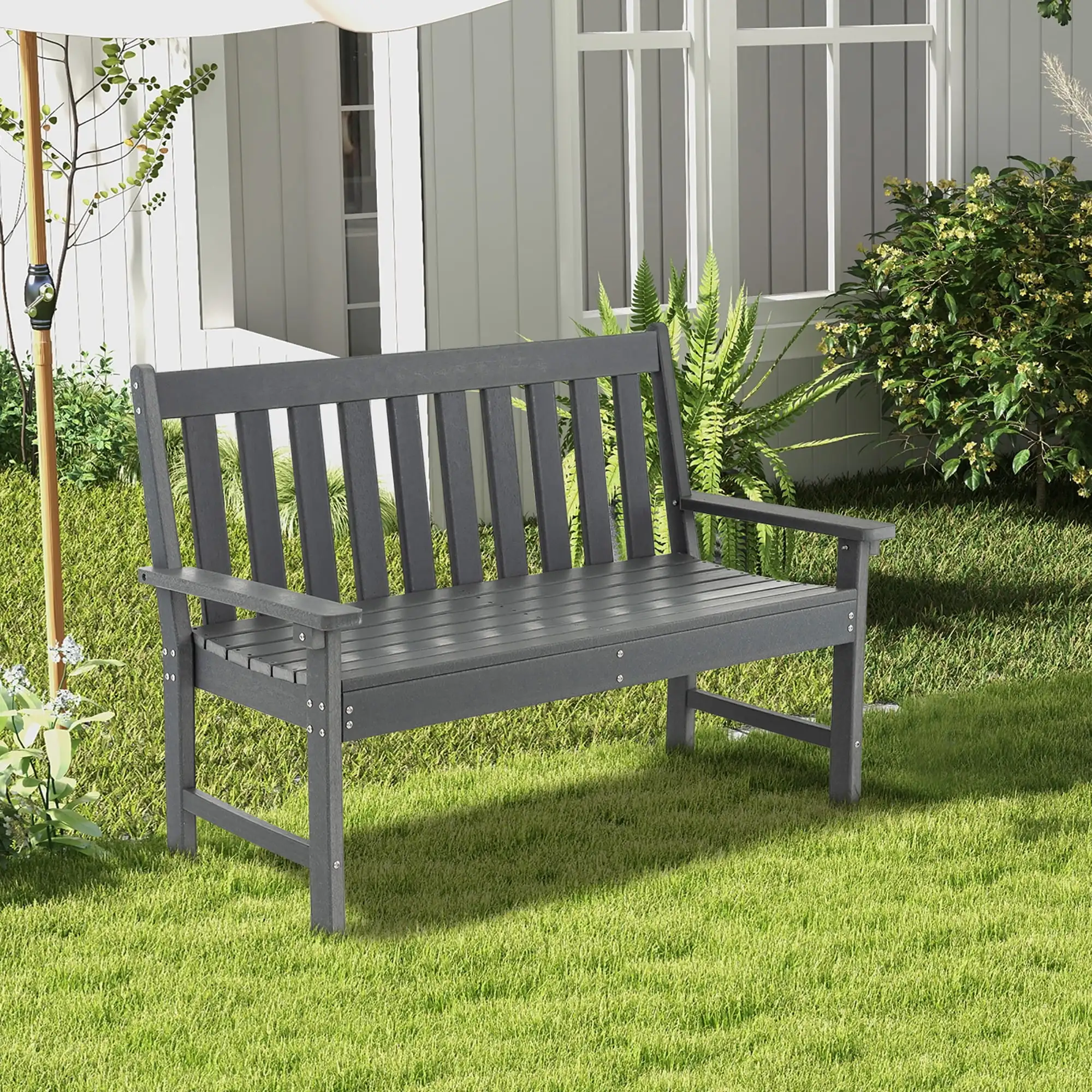 HDPE Outdoor Bench with Ergonomic Backrest, Waterproof and All-Weather, Perfect for Garden, Porch, or Backyard Relaxation
HDPE Outdoor Bench with Ergonomic Backrest, Waterproof and All-Weather, Perfect for Garden, Porch, or Backyard Relaxation