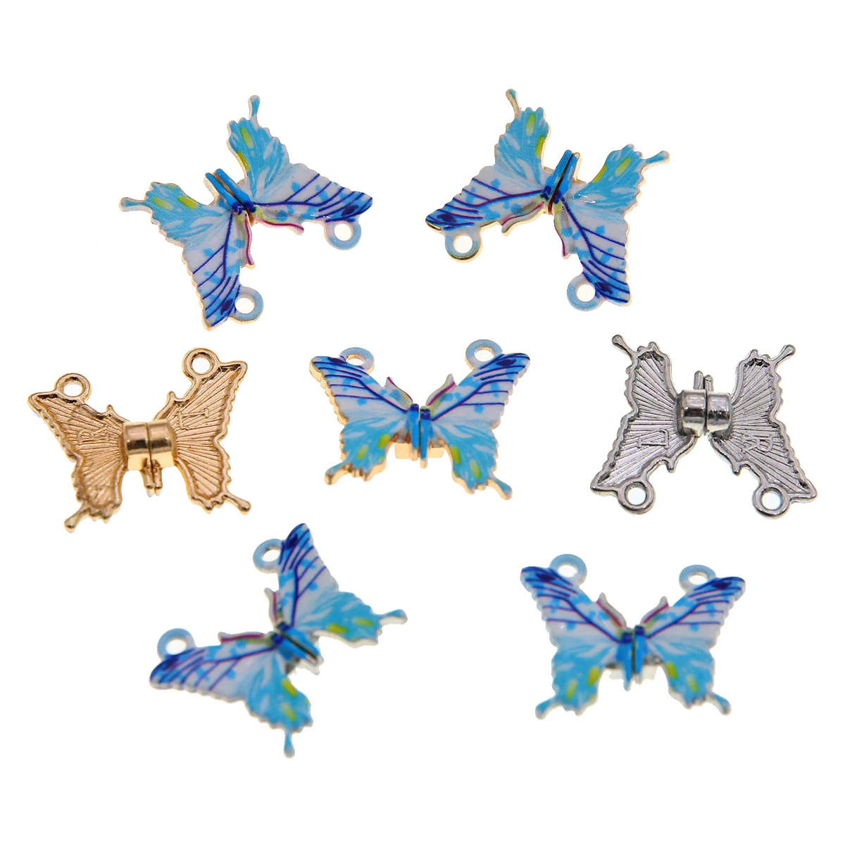 25set/50pcs 21*12mm Enamel Blue Charm Butterfly Magnetic Pendant, Suitable for DIY Couple Necklace Keychain Pendant Production
25set/50pcs 21*12mm Enamel Blue Charm Butterfly Magnetic Pendant, Suitable for DIY Couple Necklace Keychain Pendant Production