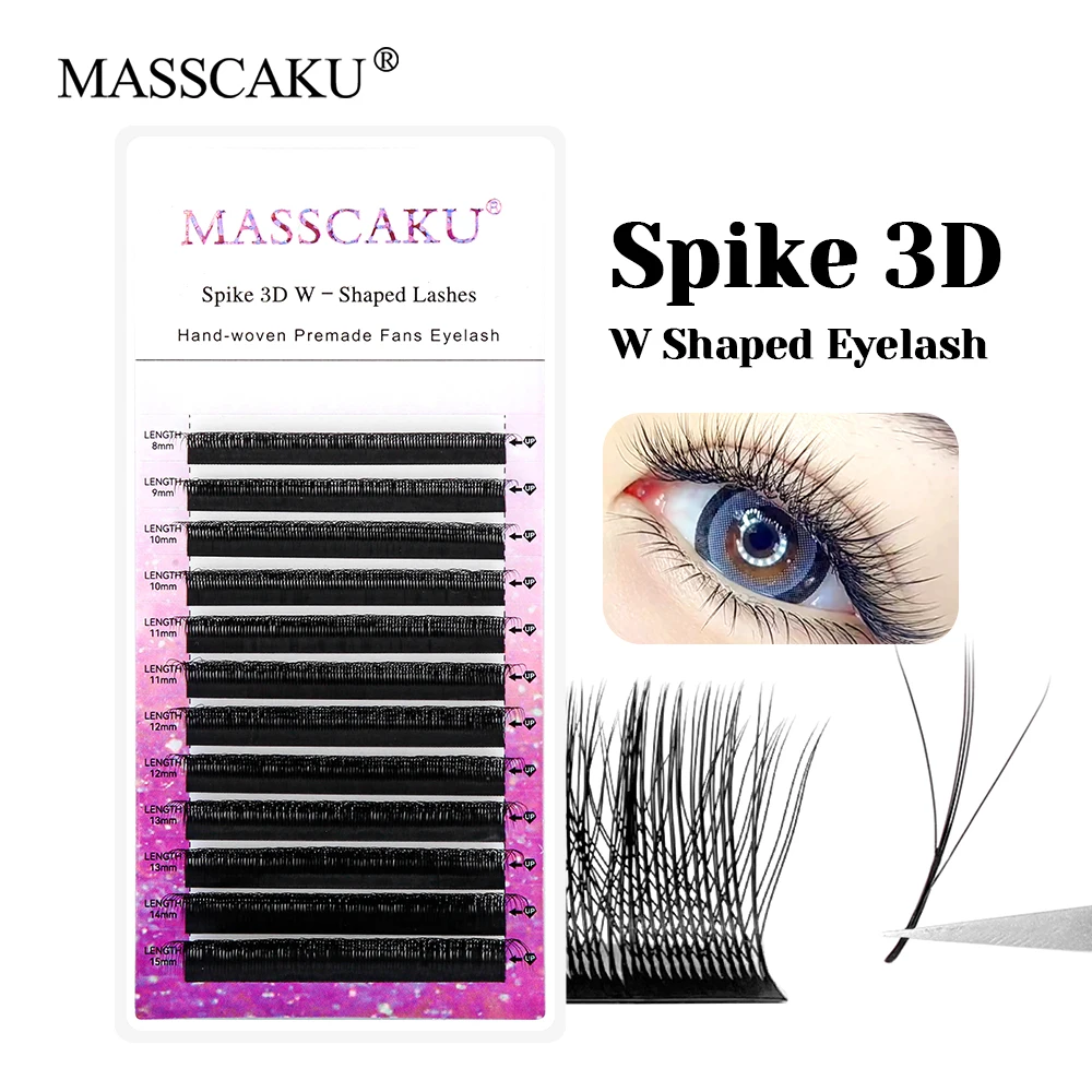 MASSCAKU 3D W Three-Core Triple Tips Eyelashes Extension 8-15mm Mix C D Curl Handmade Self Fanning Individual Lashes Makeup Tool
MASSCAKU 3D W Three-Core Triple Tips Eyelashes Extension 8-15mm Mix C D Curl Handmade Self Fanning Individual Lashes Makeup Tool