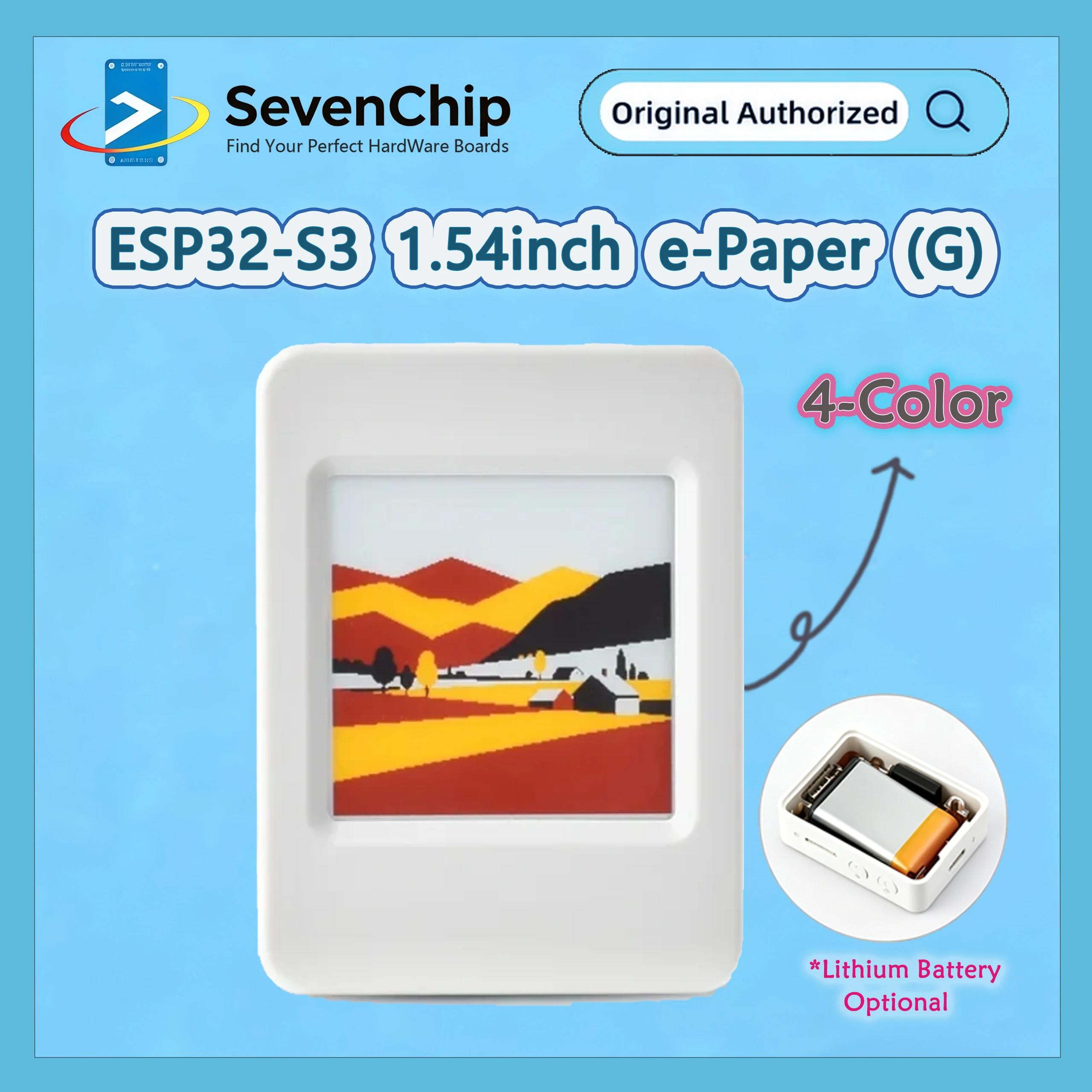 Waveshare1.54inch ESP32-S3 e-Paper (G) 4 Color AIoT Deve Board, BatteryOptional, Red/Yellow/Black/White, 200 x 200 Resolution
Waveshare1.54inch ESP32-S3 e-Paper (G) 4 Color AIoT Deve Board, BatteryOptional, Red/Yellow/Black/White, 200 x 200 Resolution
