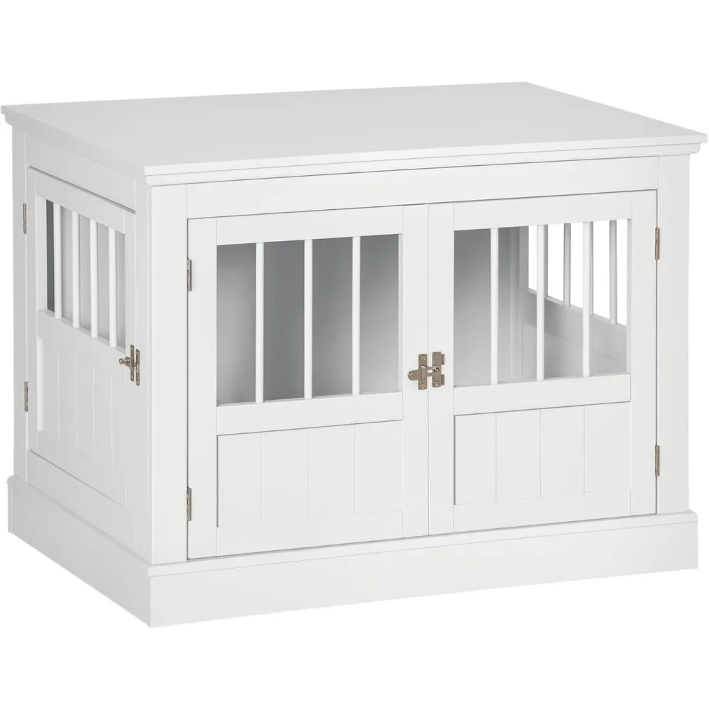 Dog Crate End Table with Triple Doors, Wooden Dog Crate Furniture Indoor Use, Puppy Crate for Small Dogs, White
Dog Crate End Table with Triple Doors, Wooden Dog Crate Furniture Indoor Use, Puppy Crate for Small Dogs, White